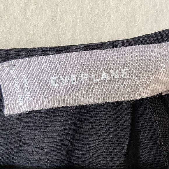Everlane The Tiered Cotton Midi Black Shirt Dress Size 2 - Picture 11 of 12